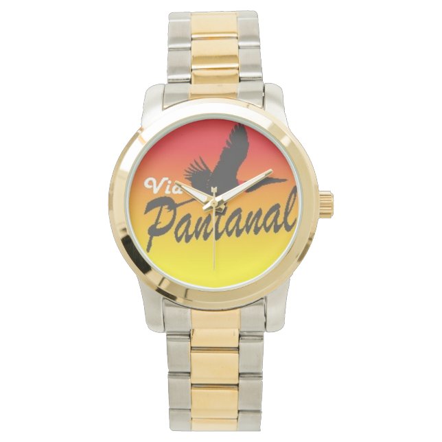 Relógio Unissex Oversized com Bracelete em Dois To 腕時計 (正面)