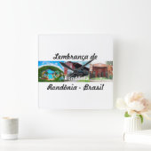 Relogiolembrança de Rondônia スクエア壁時計 (ホーム)