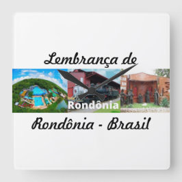 Relogiolembrança de Rondônia スクエア壁時計