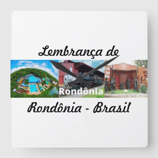 Relogiolembrança de Rondônia スクエア壁時計 (正面)