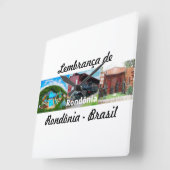 Relogiolembrança de Rondônia スクエア壁時計 (傾斜)