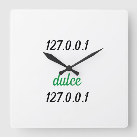 Reloj 127.0.0.1 dulce 127.0.0.1 スクエア壁時計 (正面)