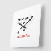 Reloj  amor por los animales スクエア壁時計 (傾斜)