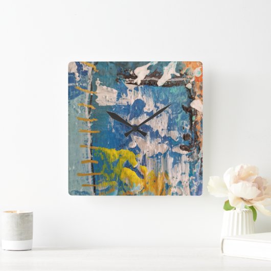 reloj artistico con preciosos tonos azules スクエア壁時計 (ホーム)