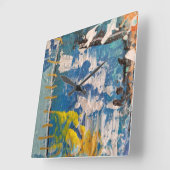 reloj artistico con preciosos tonos azules スクエア壁時計 (傾斜)