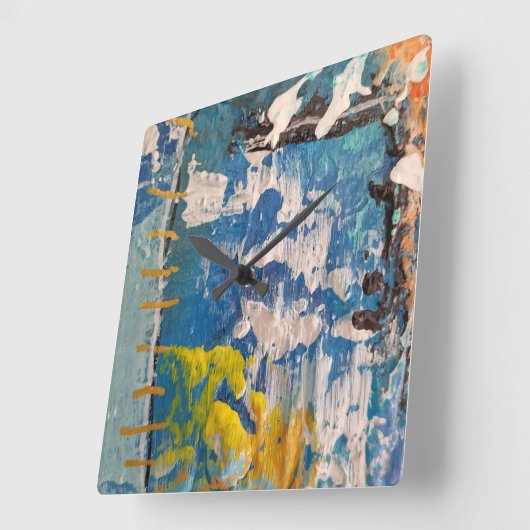 reloj artistico con preciosos tonos azules スクエア壁時計 (傾斜)