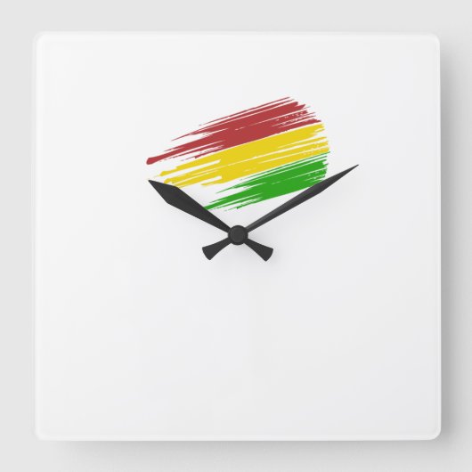 Reloj Bolivia スクエア壁時計 (正面)