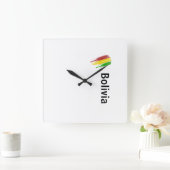 Reloj Bolivia スクエア壁時計 (ホーム)