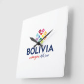 Reloj Bolivia corazón del sur スクエア壁時計 (傾斜)
