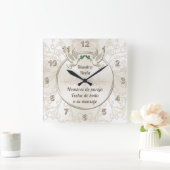 Reloj de boda, personalizado en espainol スクエア壁時計 (ホーム)