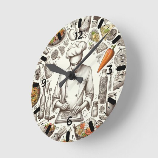 Reloj de Chef  ラウンド壁時計 (傾斜)