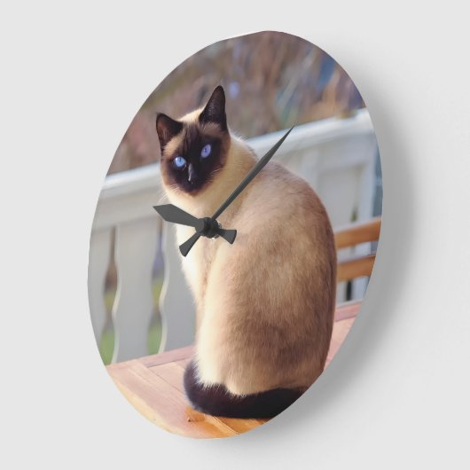 Reloj de gato siamés ラージ壁時計 (傾斜)