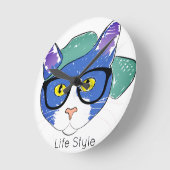 Reloj de pared Cats ラウンド壁時計 (傾斜)