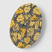 Reloj de pared circular estampado mariposa monarca ラージ壁時計 (傾斜)