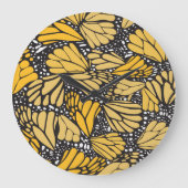 Reloj de pared circular estampado mariposa monarca ラージ壁時計 (正面)