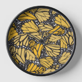 Reloj de pared circular estampado mariposa monarca 壁時計 (正面)