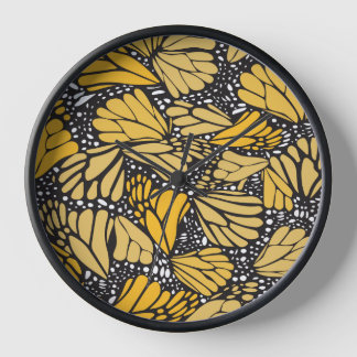 Reloj de pared circular estampado mariposa monarca 壁時計