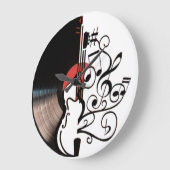 Reloj de pared con CD antiguo Y notas musicales ラージ壁時計 (傾斜)