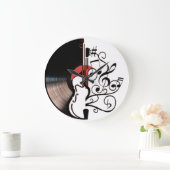 Reloj de pared con CD antiguo Y notas musicales ラージ壁時計 (ホーム)