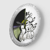 Reloj de pared con CD Y caballos ラージ壁時計 (傾斜)