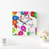 Reloj de Pared con Felz Cumpleanos personalizado スクエア壁時計 (ホーム)