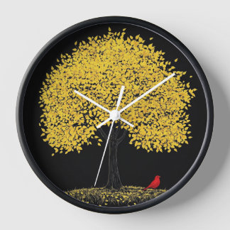 Reloj de pared con fondo de árbol  壁時計