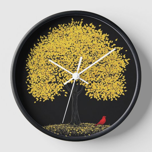 Reloj de pared con fondo de árbol  壁時計 (正面)
