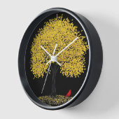 Reloj de pared con fondo de árbol  壁時計 (傾斜)