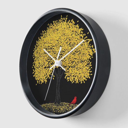 Reloj de pared con fondo de árbol  壁時計 (傾斜)