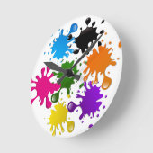 reloj de pared con manchas de pintura ラウンド壁時計 (傾斜)