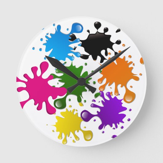 reloj de pared con manchas de pintura ラウンド壁時計 (正面)