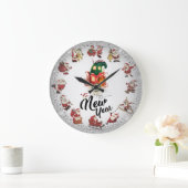 Reloj de pared con papá Noel plateada ラージ壁時計 (ホーム)