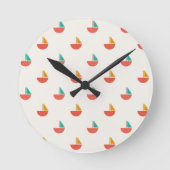 Reloj de pared con patrón de barquitos pequeños ラウンド壁時計 (正面)
