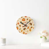 Reloj de pared con patrón otoño ideal para niños ラウンド壁時計 (ホーム)