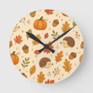 Reloj de pared con patrón otoño ideal para niños ラウンド壁時計