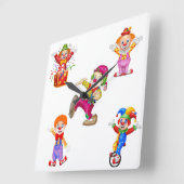 reloj de pared con payasos スクエア壁時計 (傾斜)