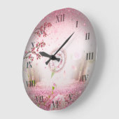 Reloj de pared con rosas y purpurina ラージ壁時計 (傾斜)