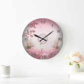 Reloj de pared con rosas y purpurina ラージ壁時計 (ホーム)