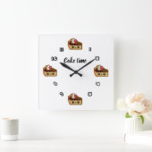 Reloj de pared cuadrado CAKE TIME スクエア壁時計 (ホーム)