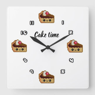 Reloj de pared cuadrado CAKE TIME スクエア壁時計