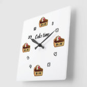 Reloj de pared cuadrado CAKE TIME スクエア壁時計 (傾斜)