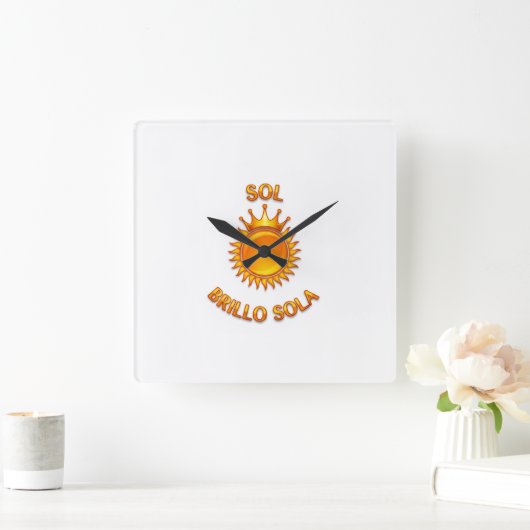 Reloj de Pared Cuadrado con Logo Sol Brillo Sola | スクエア壁時計 (ホーム)