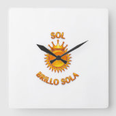 Reloj de Pared Cuadrado con Logo Sol Brillo Sola | スクエア壁時計 (正面)