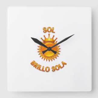 Reloj de Pared Cuadrado con Logo Sol Brillo Sola | スクエア壁時計