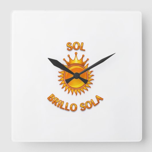 Reloj de Pared Cuadrado con Logo Sol Brillo Sola | スクエア壁時計 (正面)