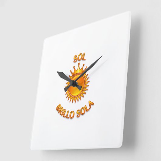 Reloj de Pared Cuadrado con Logo Sol Brillo Sola | スクエア壁時計 (傾斜)