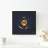 Reloj de Pared Cuadrado con Logo Sol Brillo Sola | スクエア壁時計 (ホーム)