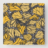 Reloj de pared cuadrado estampado mariposa monarca スクエア壁時計 (正面)
