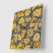 Reloj de pared cuadrado estampado mariposa monarca スクエア壁時計 (傾斜)
