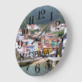 reloj de pared de Cudillero en Asturias, España ラージ壁時計 (傾斜)